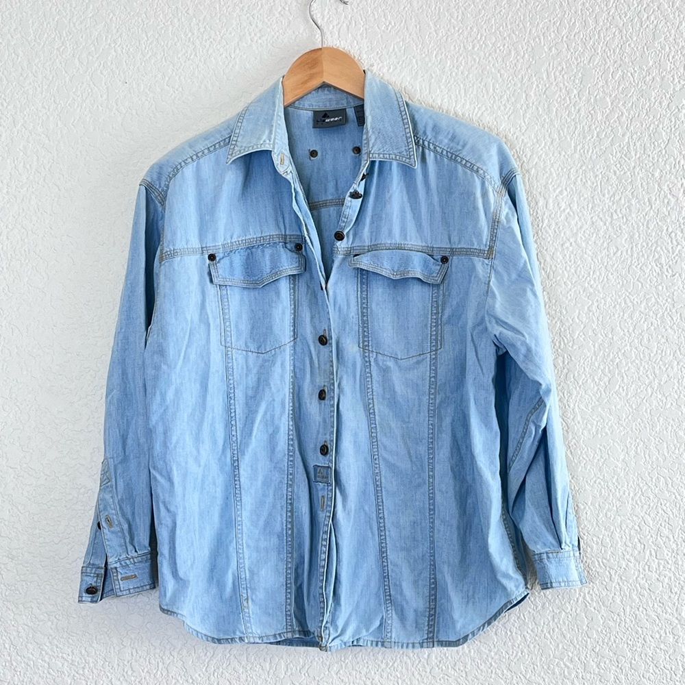 Lizwear | Vintage button down shirt chambray throw on size small
